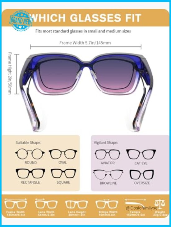 Polarized Fit Over Glasses Sunglasses Square Wrap Around Shades Driving Riding main image 7